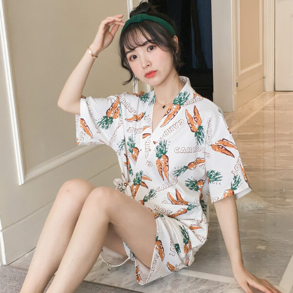 👘 Stay Cool and Stylish: Summer Short-Sleeved Kimono Pyjamas - Image 3