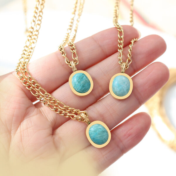 French Gold Plated Titanium Necklace: Light Luxury Elegance in Steel - Image 4