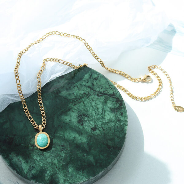 French Gold Plated Titanium Necklace: Light Luxury Elegance in Steel - Image 3