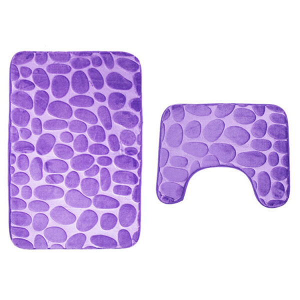 Pebble Stone Bathroom Mat Set: Anti-Slip Comfort - Image 3