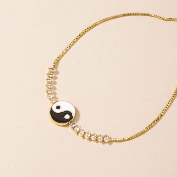Magical Yin Yang Tai Chi Pendant with Micro-set Zircon on Bracelet - Image 2