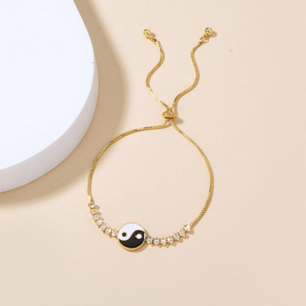 Magical Yin Yang Tai Chi Pendant with Micro-set Zircon on Bracelet - Image 8