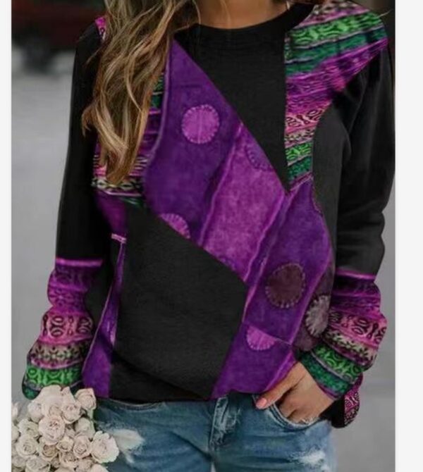 Spring Fashion Casual Printed Round Neck Long Sleeve - Image 5