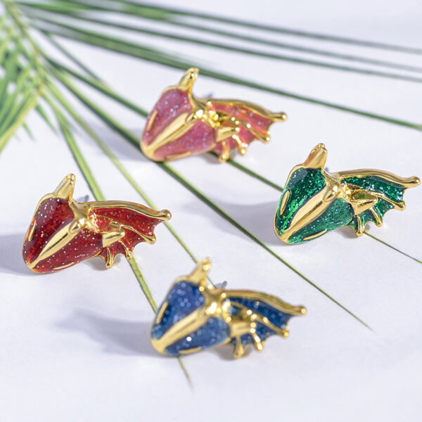 Trending Boho Dragon Dinosaur Stud Earrings For Women Girls - Image 5