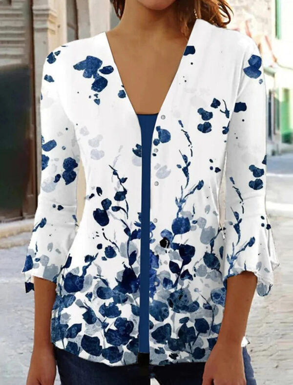 Printed Quarter Sleeve Cardigan: Stylish Knitwear for Fashionable Comfort - Image 6