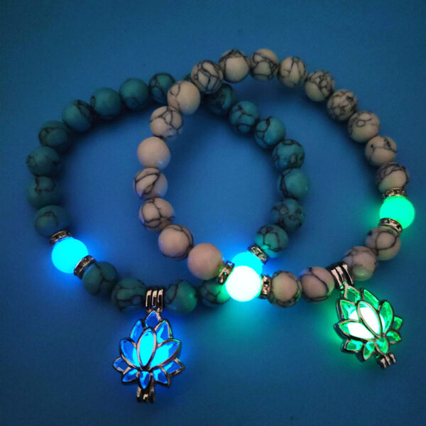 Luminous Lotus Natural Stone Bracelet: Healing Charm Beads for Energy - Image 5