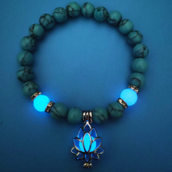 Luminous Lotus Natural Stone Bracelet: Healing Charm Beads for Energy - Image 6