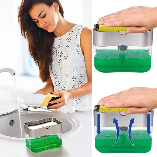 Multifunction Soap Dispenser Sponge Caddy Non-toxic For Kitchen Rack