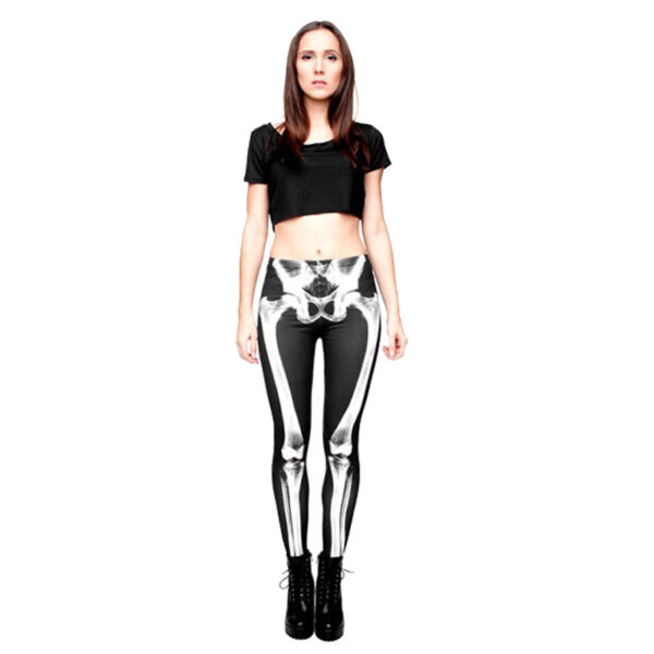 Stylish 3D Human Skeleton Print Leggings: Unique Fashion Statement