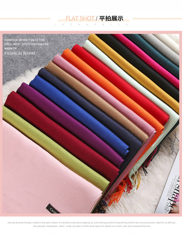 Solid Colour Cashmere Scarf: Elevate Your Style | Shop Now - Image 5