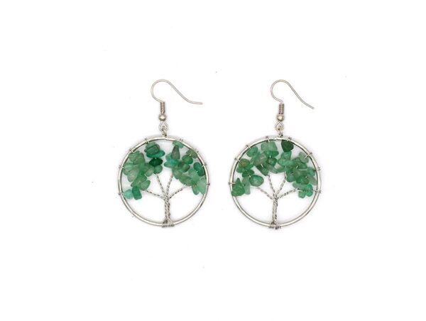 QualityCrystal Crushed Stone Tree Earrings: Natural Wishing Tree Jewellery - Image 4