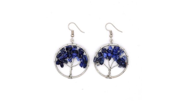 QualityCrystal Crushed Stone Tree Earrings: Natural Wishing Tree Jewellery - Image 3