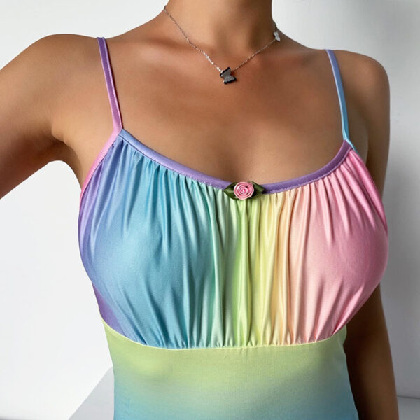Fashionable Sexy Tie-dye Halter Dress - Image 4