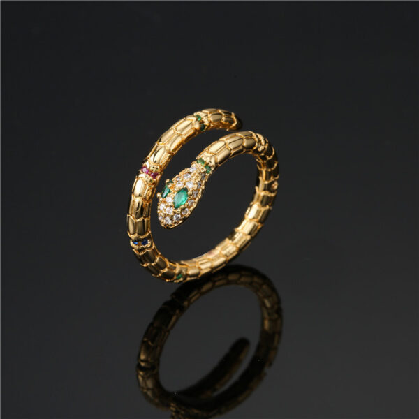 Exquisite Gold Snake Ring: Adjustable Fashion Jewellery for Women and Girls - Image 2