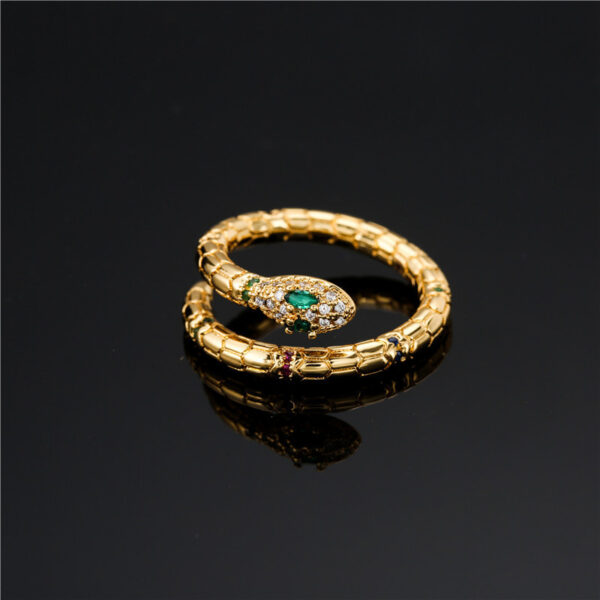 Exquisite Gold Snake Ring: Adjustable Fashion Jewellery for Women and Girls - Image 3