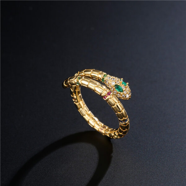 Exquisite Gold Snake Ring: Adjustable Fashion Jewellery for Women and Girls - Image 4