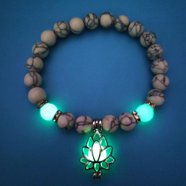Luminous Lotus Natural Stone Bracelet: Healing Charm Beads for Energy - Image 7