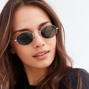 Luxury Brand Oval Sunglasses: 2023-24 Fashionable Women's Eyewear