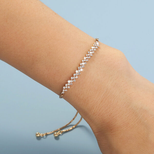 Stunning Micro paved Zircon Pendant & Bracelet Set | Brass Gold - Image 9