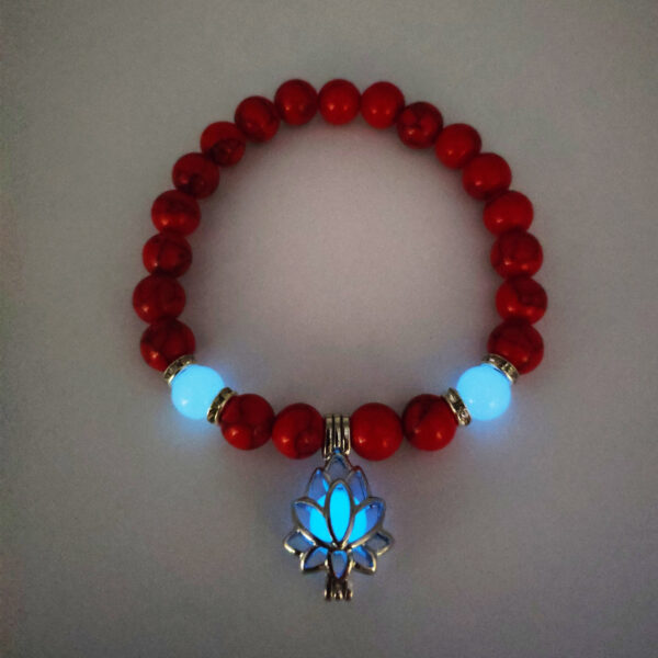 Luminous Lotus Natural Stone Bracelet: Healing Charm Beads for Energy - Image 8