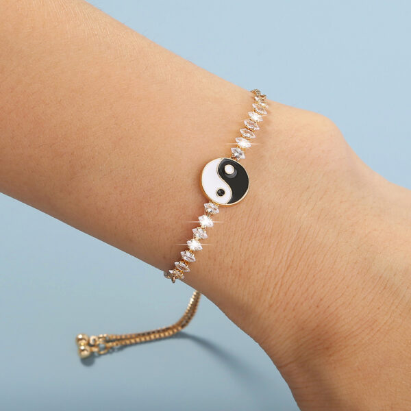 Magical Yin Yang Tai Chi Pendant with Micro-set Zircon on Bracelet - Image 7