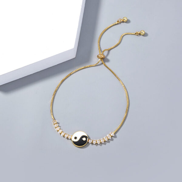 Magical Yin Yang Tai Chi Pendant with Micro-set Zircon on Bracelet - Image 10