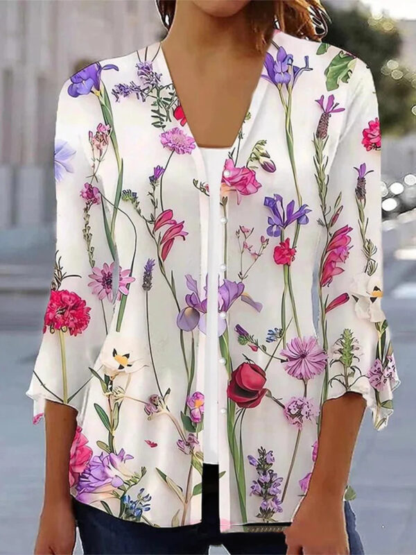 Printed Quarter Sleeve Cardigan: Stylish Knitwear for Fashionable Comfort - Image 5