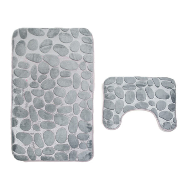 Pebble Stone Bathroom Mat Set: Anti-Slip Comfort - Image 4