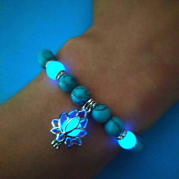 Luminous Lotus Natural Stone Bracelet: Healing Charm Beads for Energy - Image 4