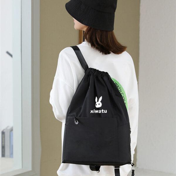 Compact Folding Backpack: Sporty Drawstring Bag for Fitness and Leisure - Image 2