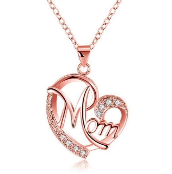 Mom Colour Separation Heart-Shaped Diamond Necklaces for Women - Image 9