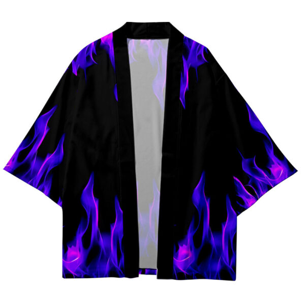 Unisex Colour Block Kimono: Summer 3D Printed Loose Cardigan Haori