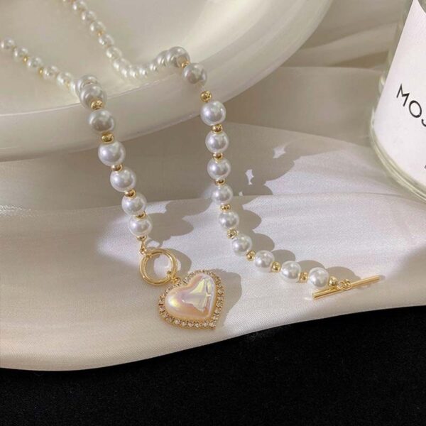 New Elegant Pearl Love Necklace Evokes Super Fairy Temperament - Image 3