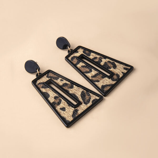 Chic Vintage Geometric Leopard Skin Acrylic Earrings: Statement Accessory - Image 5