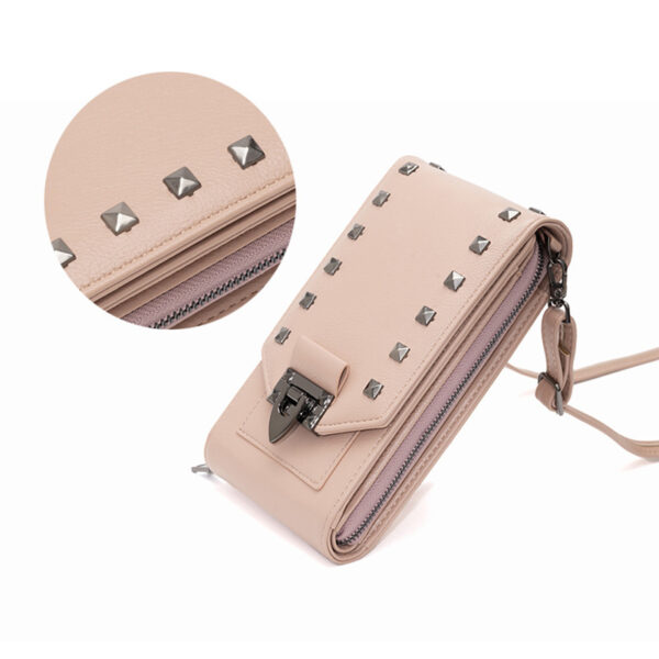 Rivet Design Shoulder Bags: Solid Colour Crossbody Mobile Phone Handbag - Image 2