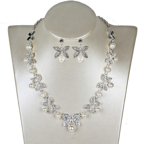 Exquisite Pearl Butterfly Bridal Jewellery Set: Necklace, Earrings - New! - Image 5