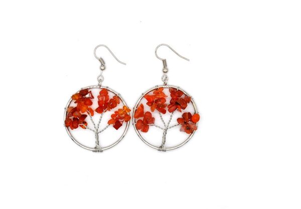 QualityCrystal Crushed Stone Tree Earrings: Natural Wishing Tree Jewellery - Image 5
