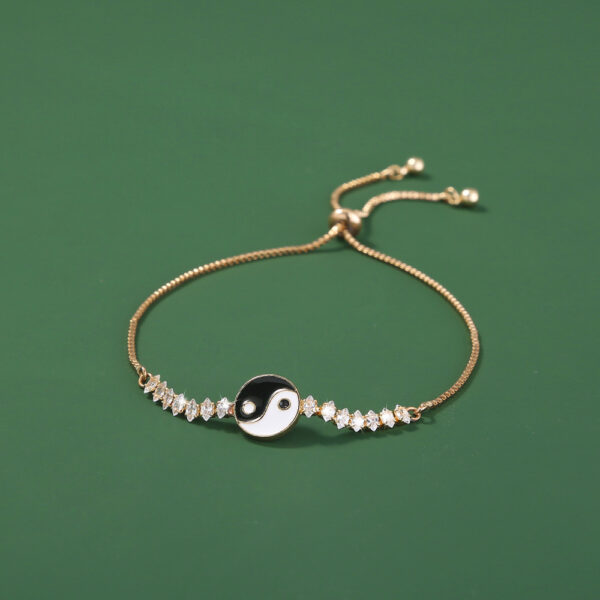 Magical Yin Yang Tai Chi Pendant with Micro-set Zircon on Bracelet - Image 4