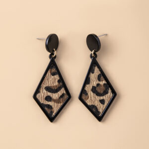 Geometric Leopard Skin Acrylic Earrings