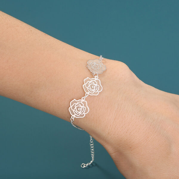 Trending Now-Glowing Copper Flower Bracelet with Silver Drip Accents | Luminous - Image 8