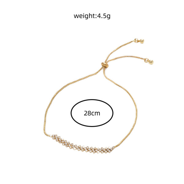 Stunning Micro paved Zircon Pendant & Bracelet Set | Brass Gold - Image 7