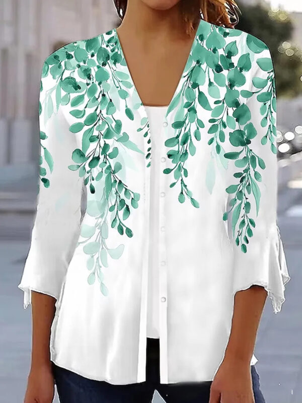 Printed Quarter Sleeve Cardigan: Stylish Knitwear for Fashionable Comfort - Image 3