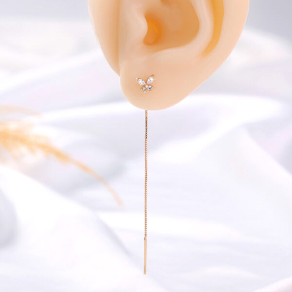 Shop Stunning Gold Butterfly Copper Zircon Tassel Pendant Earrings - Elevate Your Style! - Image 6