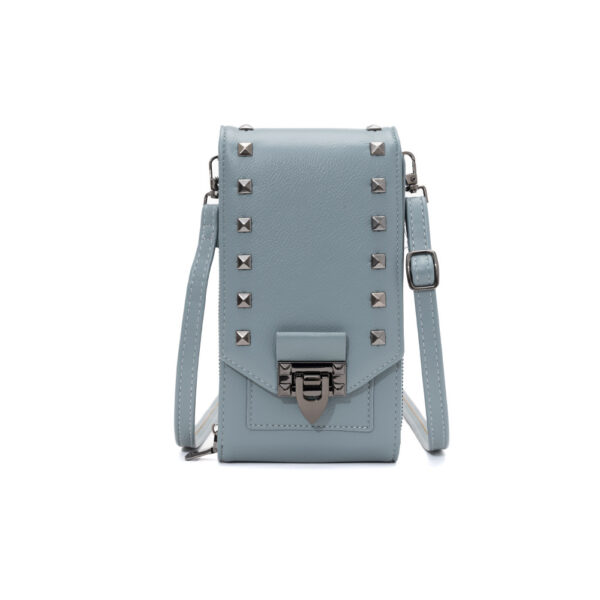 Rivet Design Shoulder Bags: Solid Colour Crossbody Mobile Phone Handbag - Image 9