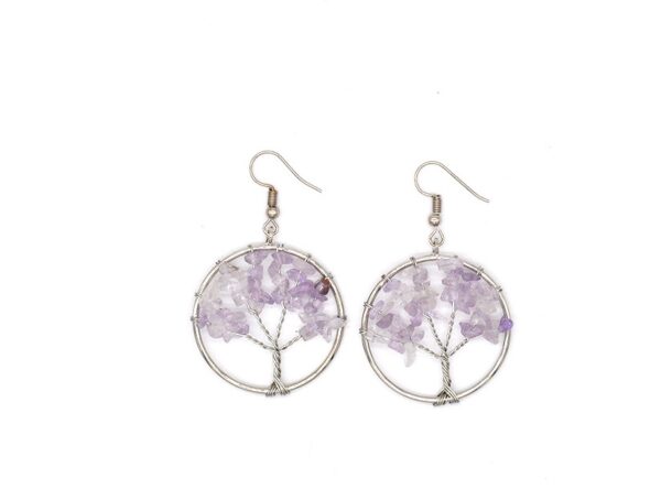 QualityCrystal Crushed Stone Tree Earrings: Natural Wishing Tree Jewellery - Image 7
