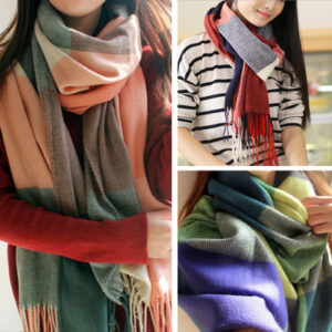 2023 Winter Cashmere Scarf: Stylish Plaid Shawl for Ladies