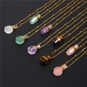 Perfect Quality Crystal Pendant Necklace: Perfume Bottle Design, Elegant Fragrance Accessory