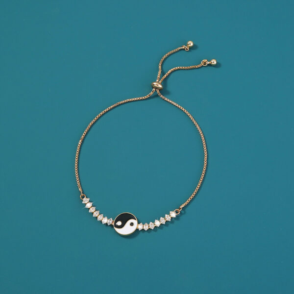 Magical Yin Yang Tai Chi Pendant with Micro-set Zircon on Bracelet - Image 6