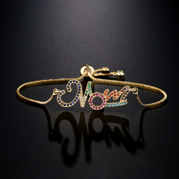 Custom Gold Bracelet with Personalized Zirconium Colour: Thoughtful Gift - Image 2