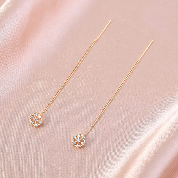 Unique Polygonal Cut-out Copper Zircon Pendant Earrings with Stylish Ear Wire - Image 7
